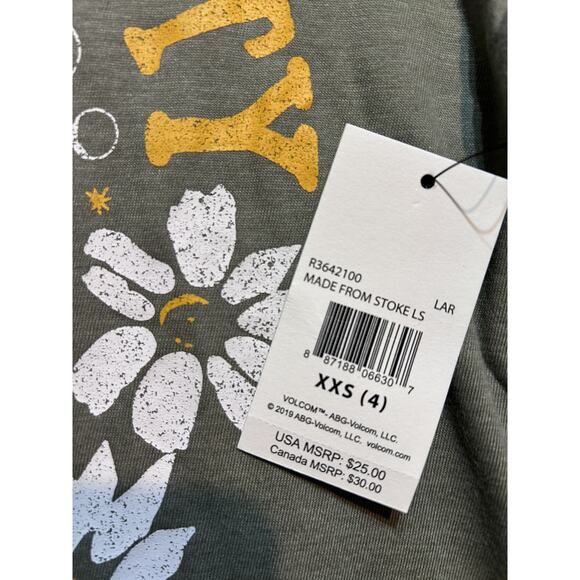 NWT Volcom Peace & Unity Long Sleeved Tee, Size 4 - Picture 9 of 9